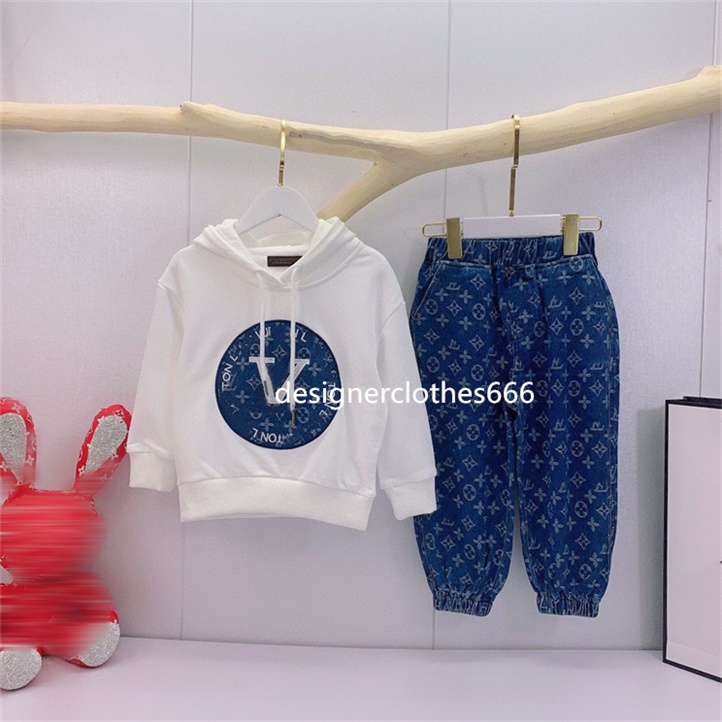 kids Designer Hooded baby two-piece children's brand men's and women's clothing Autumn and winter warm fashion sportswear size 90-160cm A02