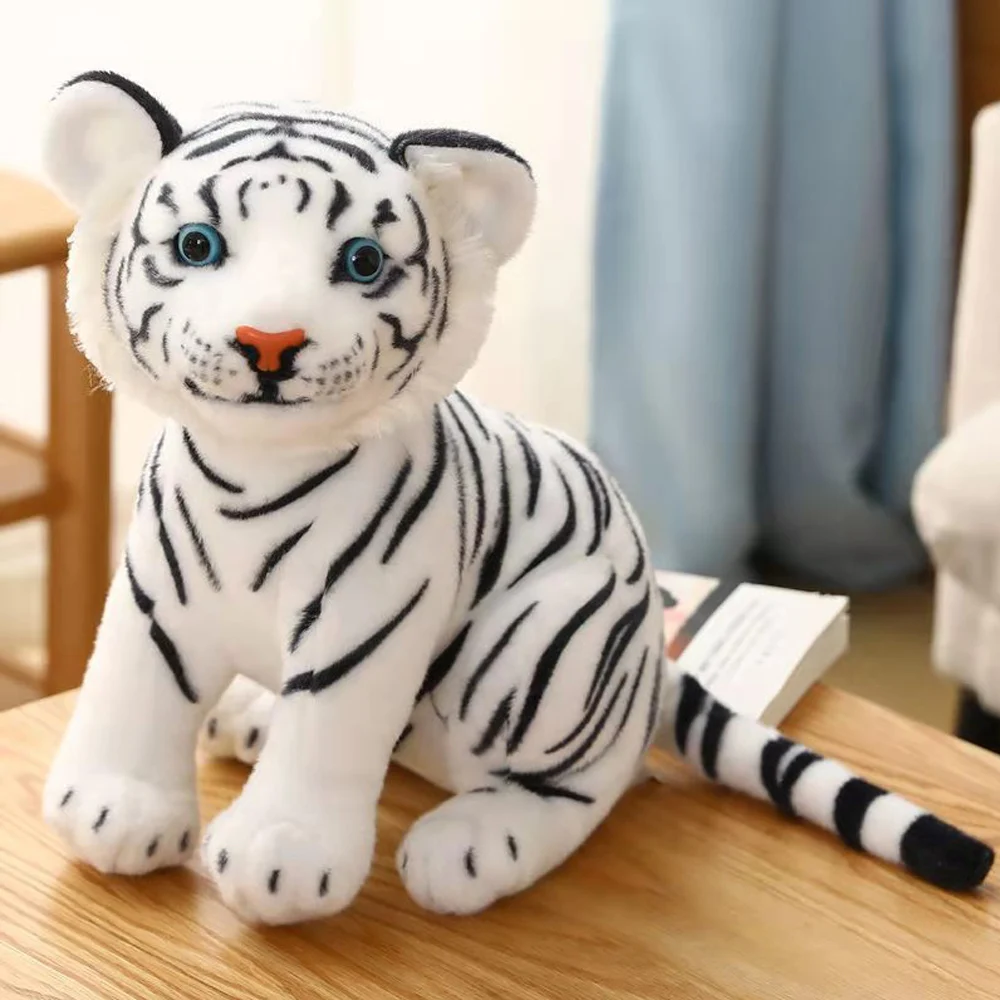 Real Life Plush Tiger Doll Toys For Children Cute Stuffed Animals Toy Present Good Quality Standing Decoration