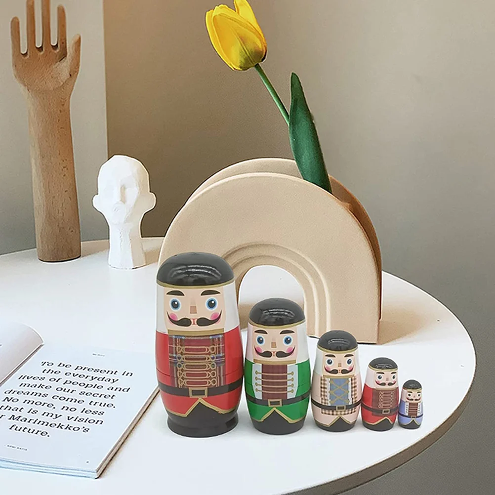 Toddler Wooden Toys Christmas Russian Dolls Aldult Festival Gift Nesting Adults Kids Snowman Party