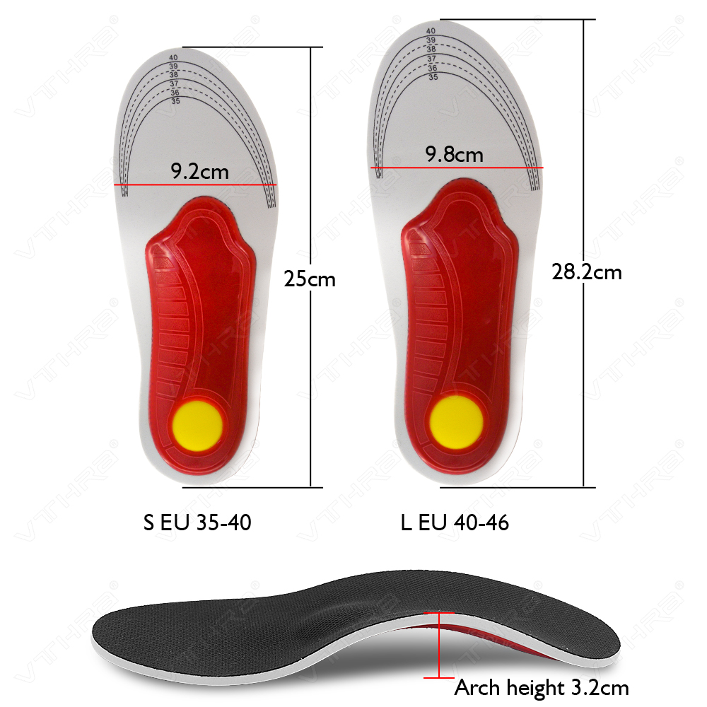 Gel Orthopedic Insoles Ease Orthotic Insoles EVA Flatfoot Arch Support The Pressure Damping Cushion Padding Insole for Man Women