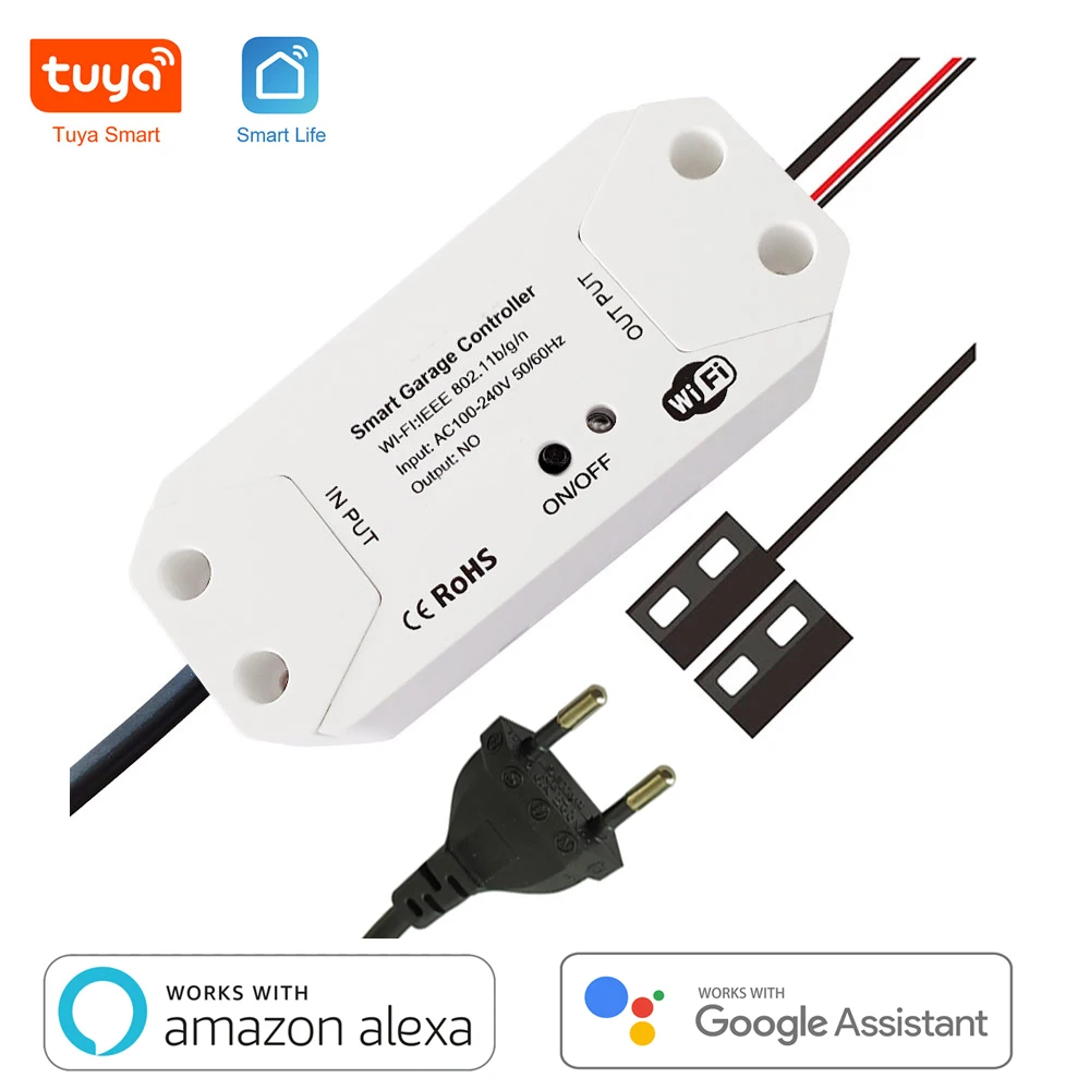 Tuya WiFi Garage Door Opener Sliding Gate Controller Switch Module Smart Life App Control Works with Alexa Google Assistant Siri