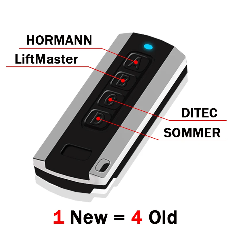 4 in 1 Garage Door Remote Control 280MHz-868MHz MultiFrequency Electric Gate Remote Control Garage Door Opener Code Grabber