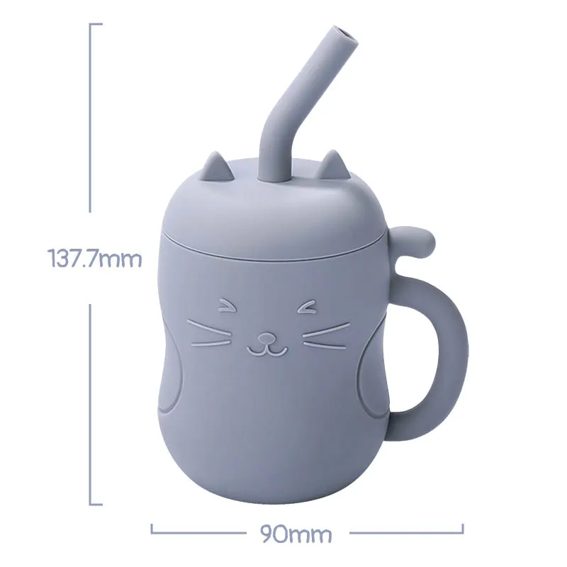 150ML 1PC Silicone Baby Feeding Straw Cup Kid Learning Feeding Bottle Anti-Hot Leakproof Tableware Toddler Drinkware Water Bottl