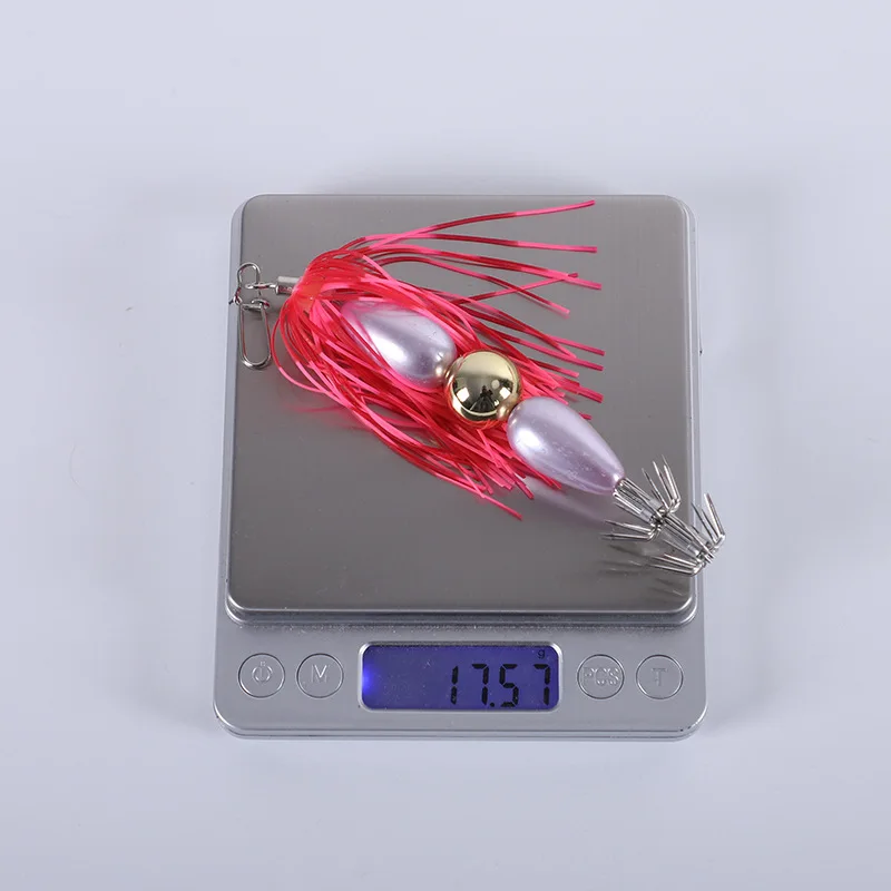 Fishhook Wooden Shrimp Squid Needle Octopus Squid Octopus Bait Sea Boat Fishing Road Runner Bait Silicone Wire Wooden Shrimp