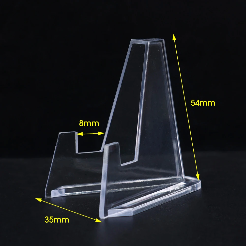 1-10Pcs Mini Acrylic Display Stand Transparent Triangle Commemorative Coin Photo iDol Card Holder Clear Display Rack Holders