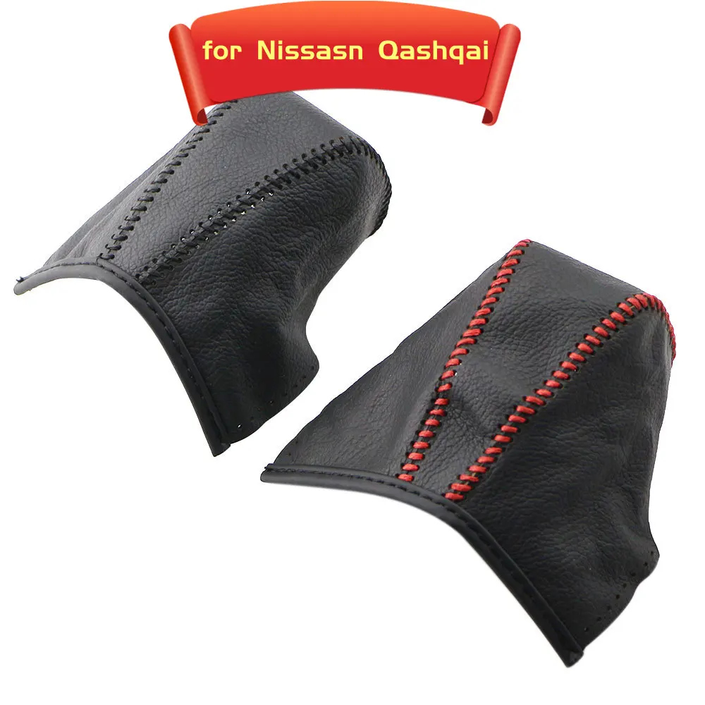 Car Leather Knob Cover Gear Head Shift Knob Gear Collars Case for Nissan Qashqai J11 2016 - 2020 X-Trail XTrail T32 2014 - 2021