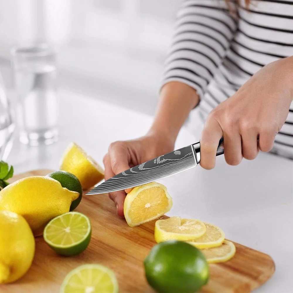 XITUO Kitchen Knife Set 1-9 pieces 7Cr17Mov stainless steel sharp chef knife Tripterygium knife fruit knife ergonomic Pakkawood handle X241102
