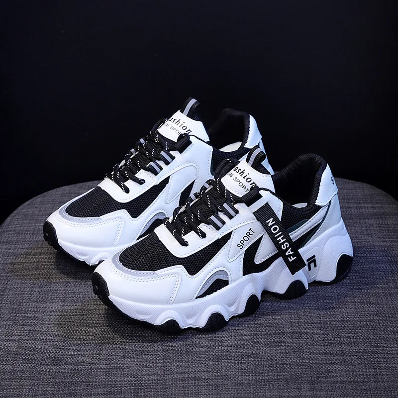 Women Vulcanize Shoes Platform Casual Sneakers Shoe Flats Mesh Breathable Running Shoes Spring Autumn Chunky Sports Tenis Shoes