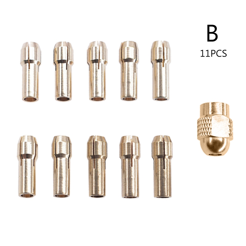 M6CF 11pcs Power Tool Mini Drill Brass Collet Chuck forDremel Rotary Tool Engraver