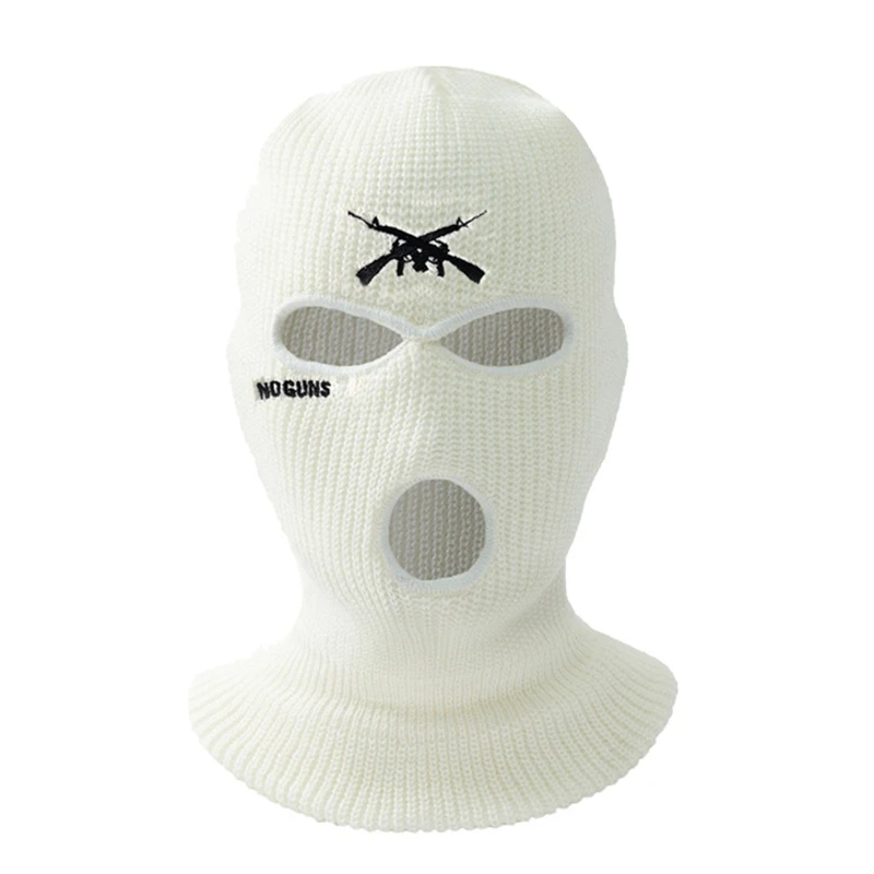 Balaclava Face Mask Motorcycle Face Shield Embroidery Ski Mask Cold-proof Full Face Mask Cosplay Gangster Drop Shipping