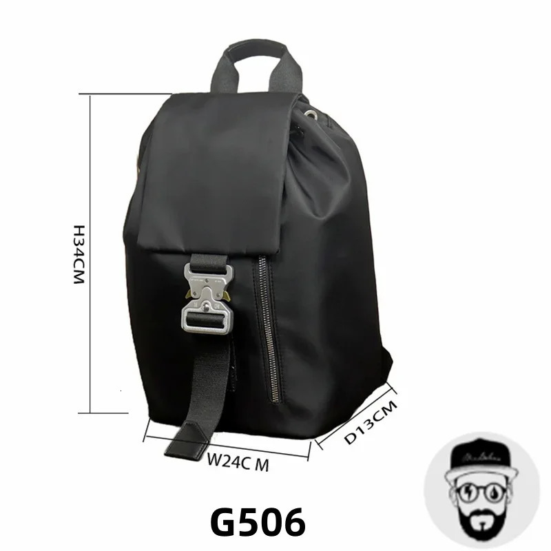 Silver metal buckle ALYX backpack high-quality 1017 Alyx 9SM suitable for outdoor sports travel 241031