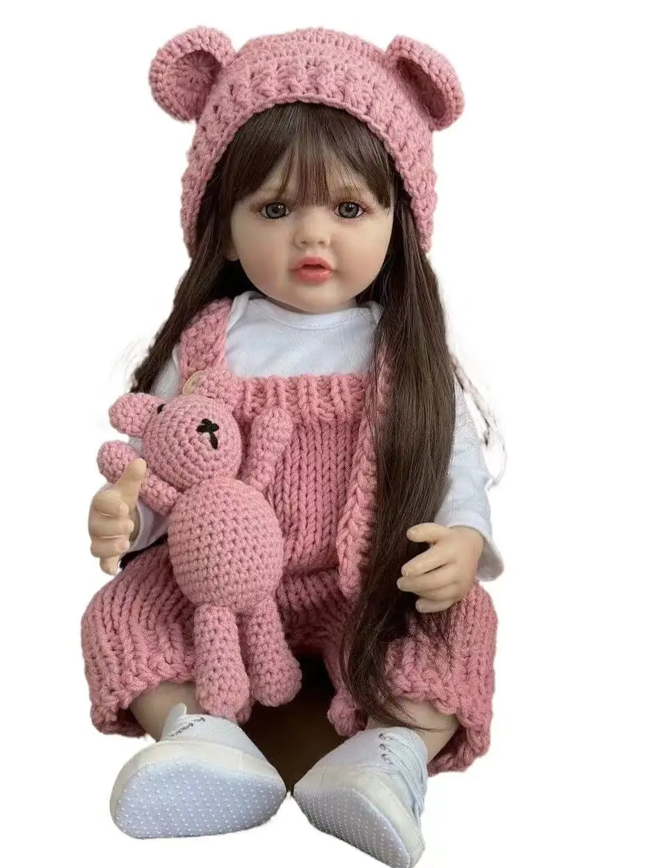 55CM Full Body Soft Silicone Vinyl Lifelike Reborn Toddler Girl Doll Soft Touch Christmas Gifts for Children