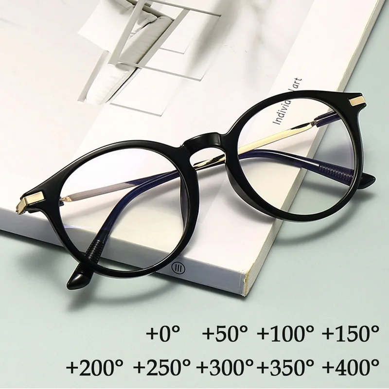 2023 Anti Blue Light HD Reading Glasses Women Men Universal Metal Round Frame Retro Classic Presbyopic Glasses 13 Colors Eyewear