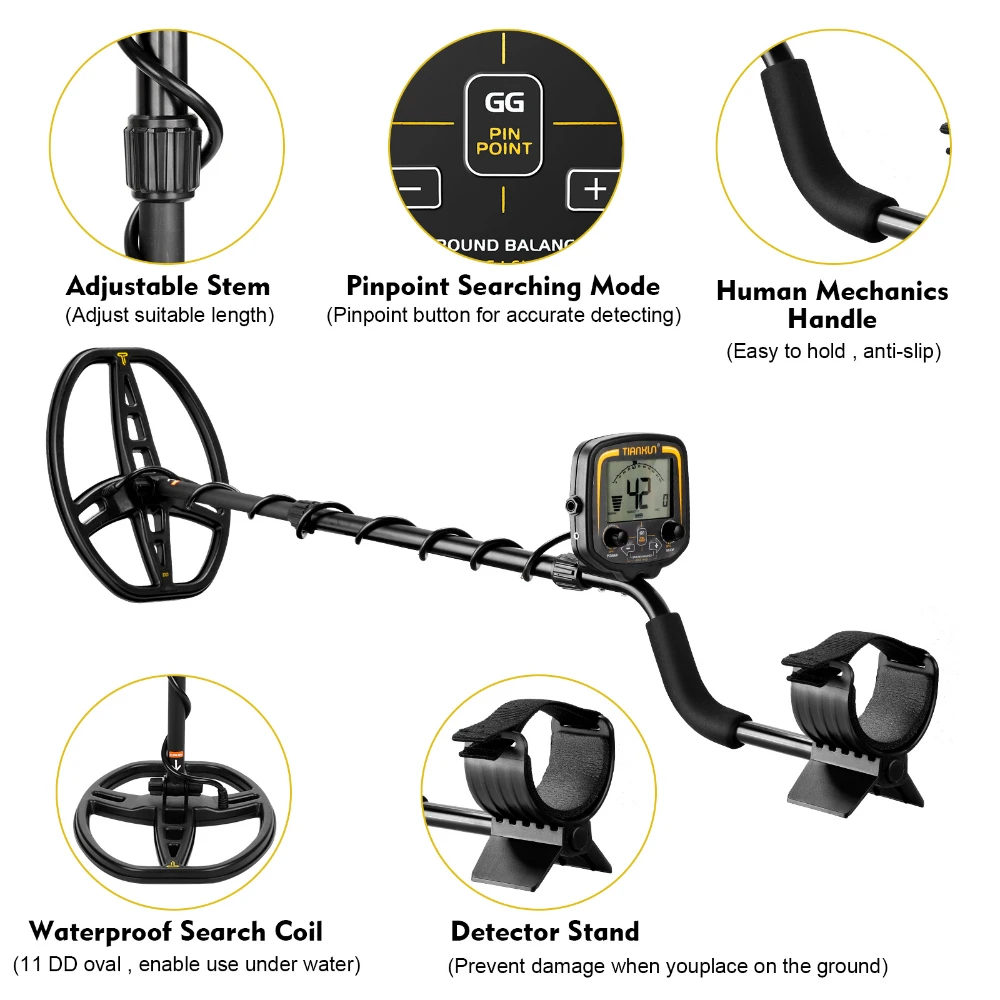 Metal Detector Underground Professional Depth 2.5m Search Finder Gold Treasure Hunter Detecting Pinpointer Waterproof TX-850