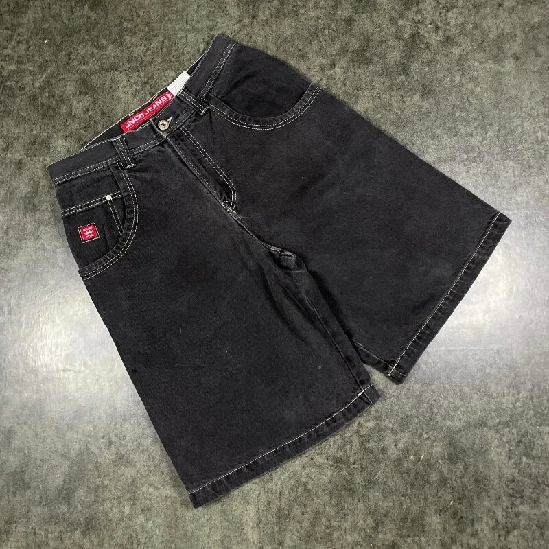 Mens Jeans Jnco Shorts Y2k Hip Hop Pocket Baggy Denim Gym Men Women 2023 Summer New Harajuku Gothic Basketball Streetwear