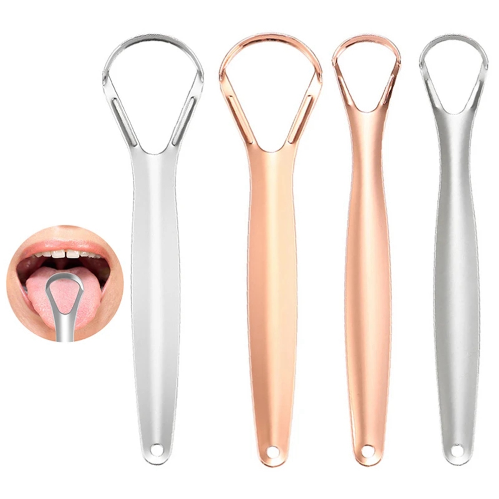 Stainless Steel Tongue Scraper Cleaner Fresh Breath Cleaning Coated Tongue Toothbrush Oral Care Tools Tongue Coating Cleaners Brush S010