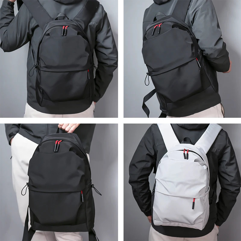Multi functional waterproof backpack mens student backpack laptop backpack casual pleated 15.6-inch mens laptop bag 241031