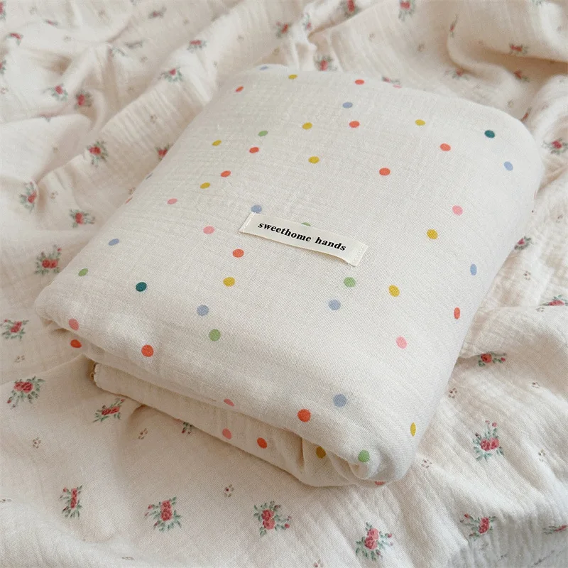 Color Dot Baby Blankets Newborn new Musselin Bluse Pillow Baby 2025 Muslin Blankets Bedding Cover Nap New Born Receiving Swaddle