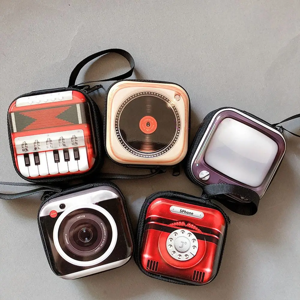 Bag Money Korean Cute Small Storage Bag TV Mini Wallet Headphone Bag Vintage Coin Bag Small Purse Wallets Retro Coin Purse smile
