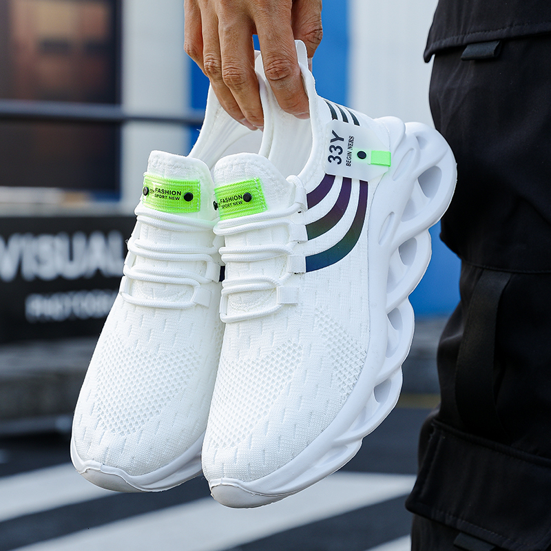 Men's Breathable Running Male Light Non-slip Classic Sports Casual White Shoes Women Couple Mesh Sneakers Tenis Masculino a845d