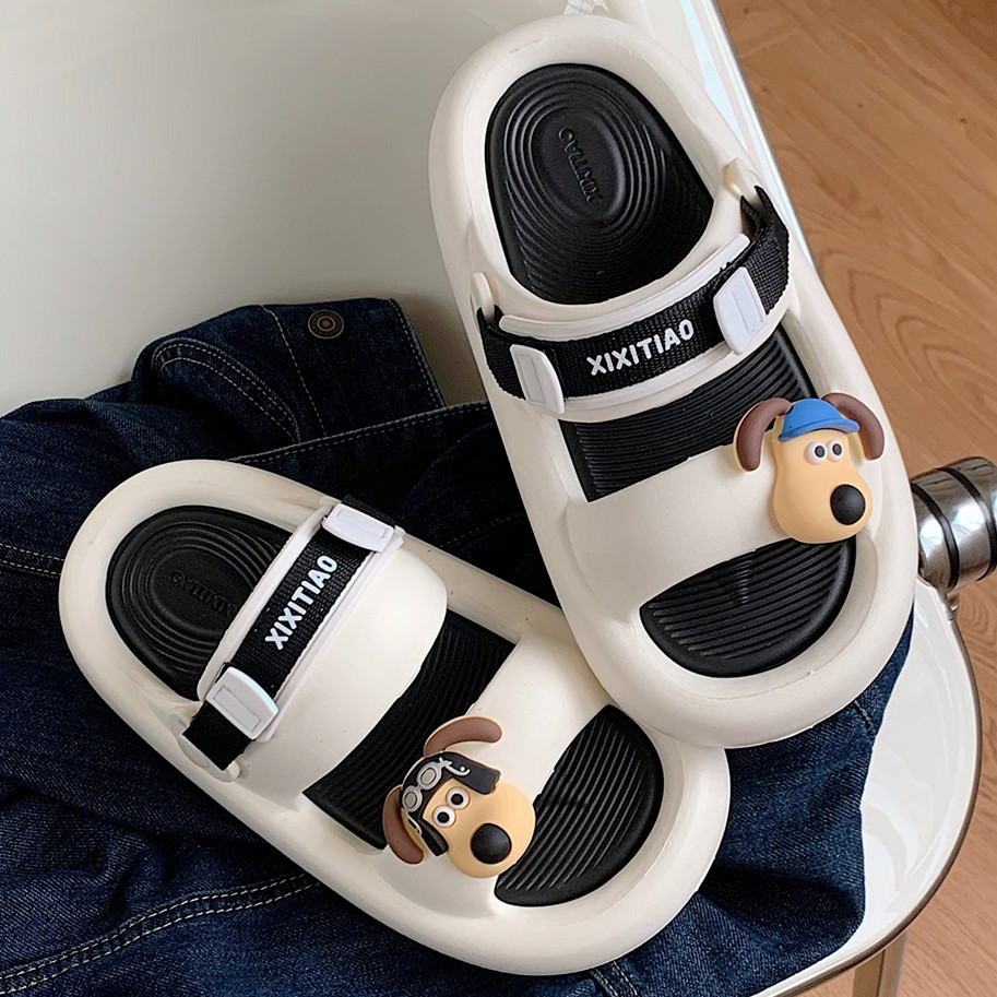 2024 New Slippers for Women Summer Shoes Fun Cute puppy dog slippers Indoor Street Sandals for girls Beach shower slide