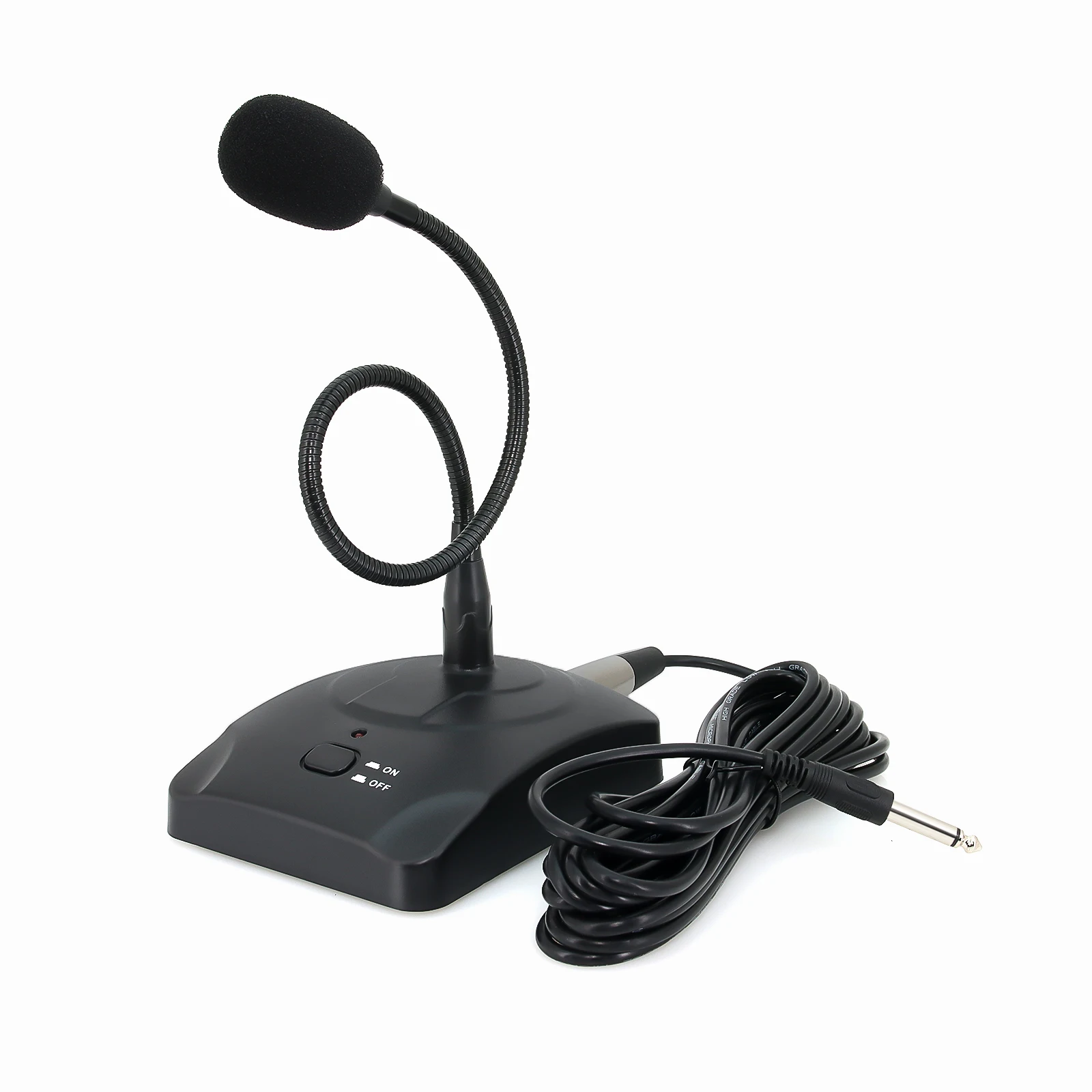 HD Gooseneck Microphone Professional Conference Center Mic Capacitive Broadcasting Flexible High Sensitivity Wired 6.35mm Plug