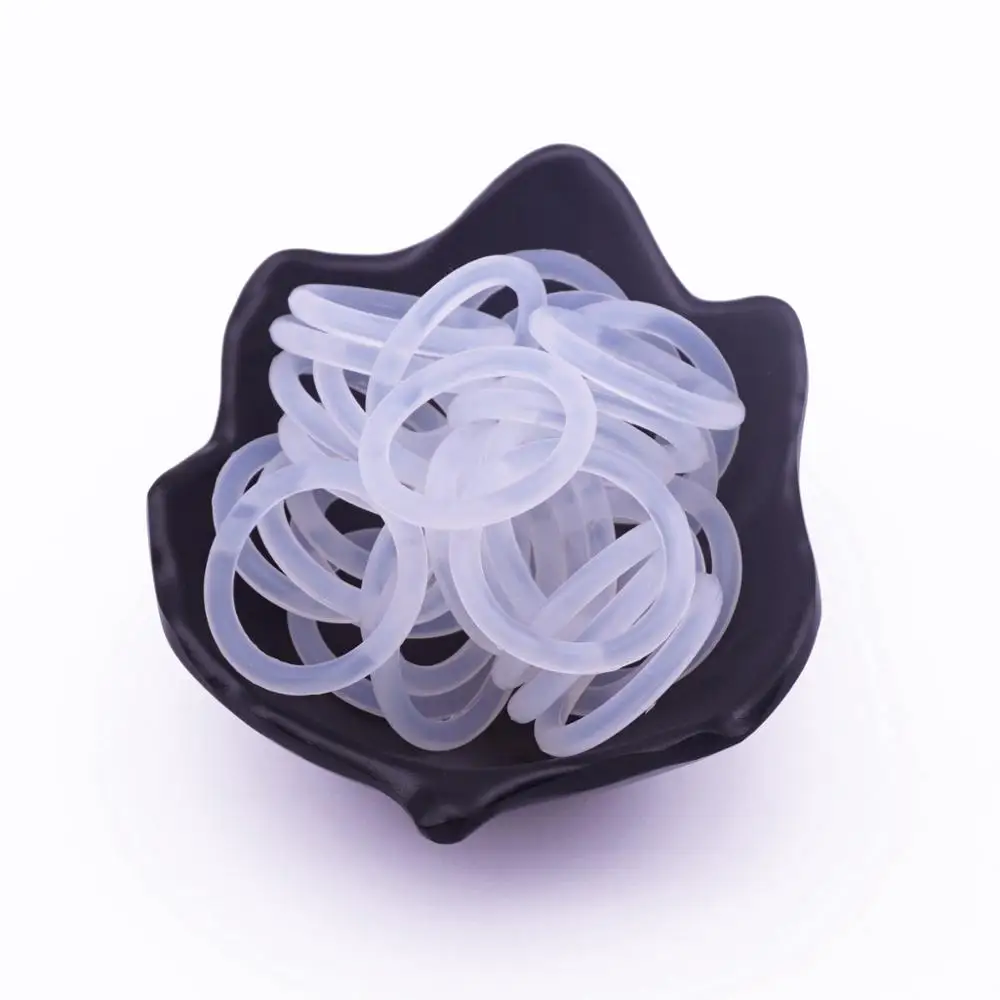 30pcs Transparent Clear Silicone Pacifier Dummy Ring MAM Adapter O Ring Food Grade