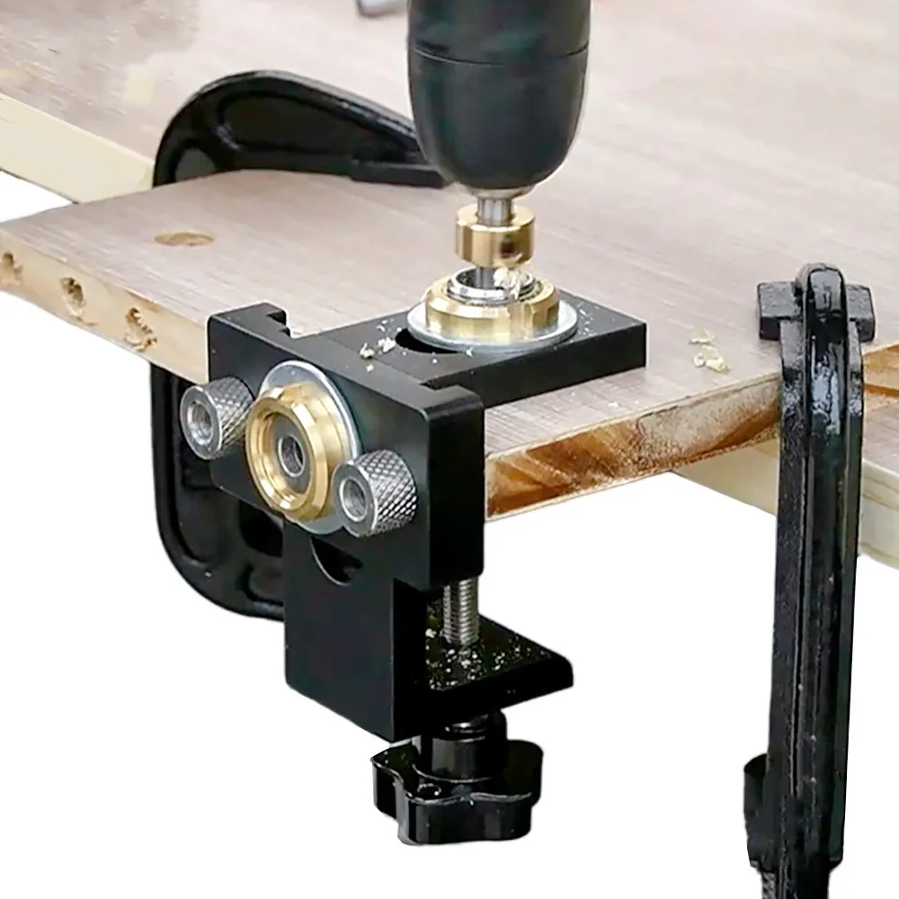 Woodworking 3 In 1 Doweling 2025 Jig Kit -Adjustable Wood Dowel Punch Locator Aluminum Pocket Hole Jig, new Cabinet Hole Drill Guide Tool