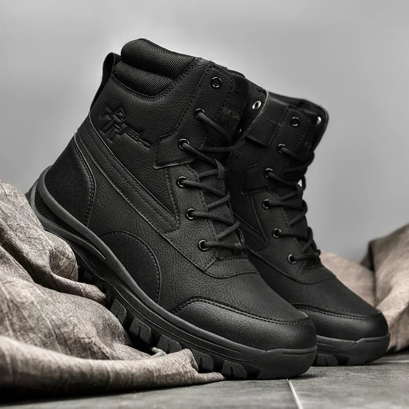 Mens waterproof leather hiking work boots mens sports shoes anti slip lightweight breathable anti slip desert boots 241031