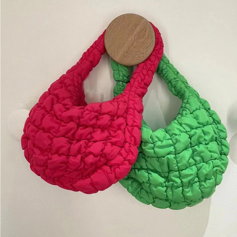 Fashion New Designer Korean Bubble Pleated Cloud Shoulder Candy Color Underarm Bag Autumn And Winter Women's Shoulder Bag