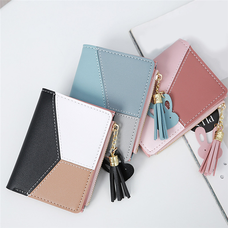 Fashion Zipper Wallets Women's Purses Handbags Coin Purse Cards Holder PU Wallet Case Bagt Wallet Tassel Multi-card Coin Purse