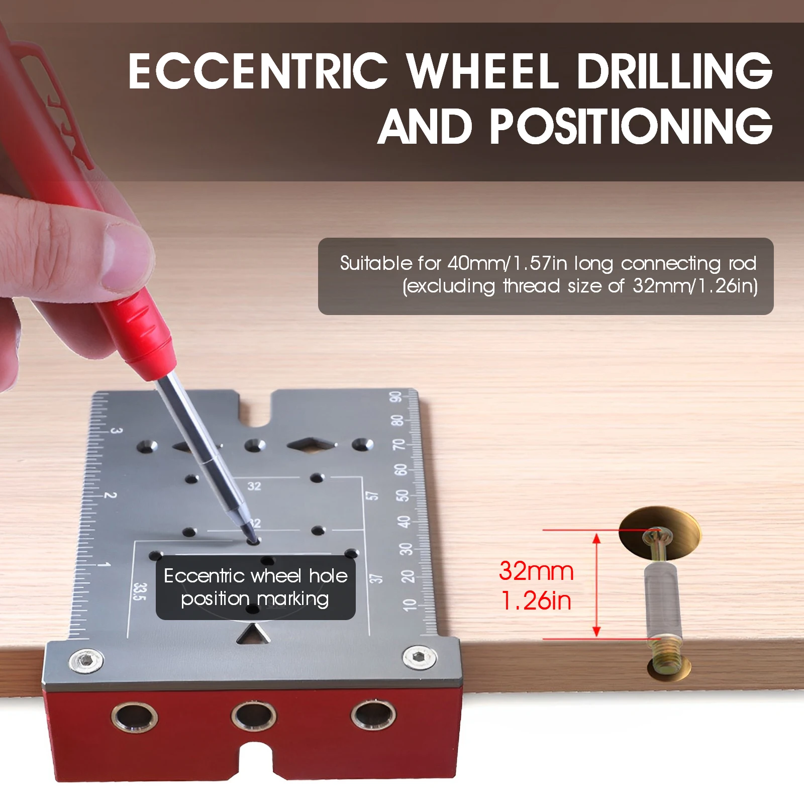 35mm Hinge Punching Locator Aluminum Alloy Woodworking Drilling Locators Drilling Jig Guide Hinge Opener Aid for Cabinet Doors