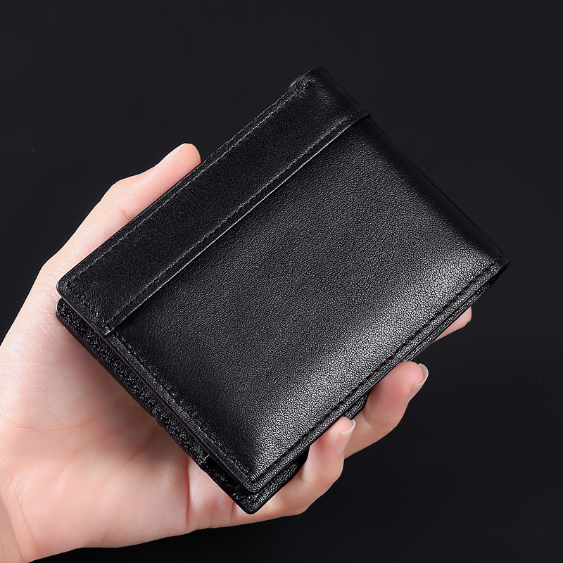 High Quality Genuine Leather Men Wallet Rfid Blocking Card Holder Wallet Brand Luxury Short Pocket Purse Gift for Father Husband