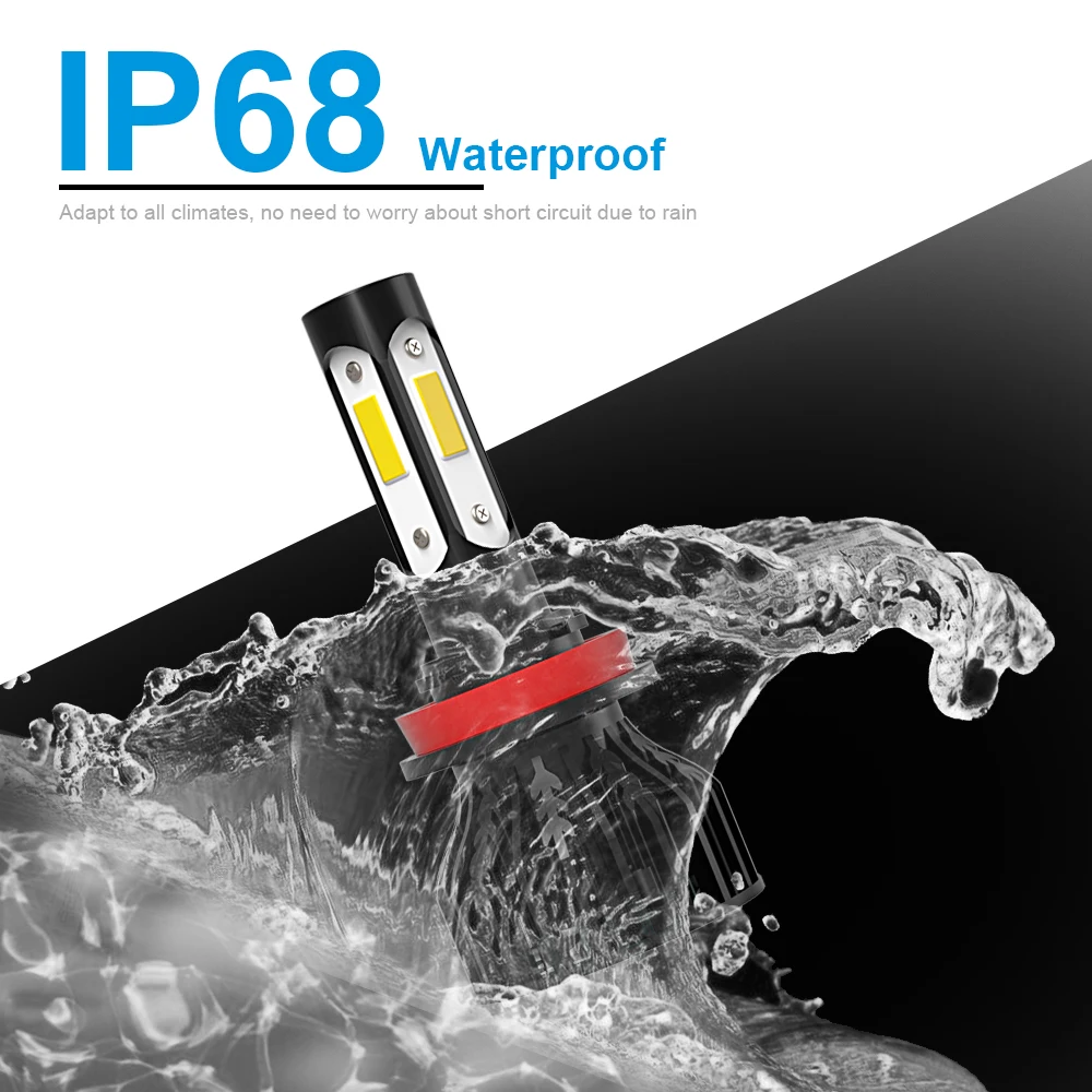 TEENRAM 65000LM LED Headlight 200W H7 H11 9005 9006 Hi-Lo Beam Lamp 9004 9007 H4 H13 All-in-one Car Turbo Light Kit 12V 24V