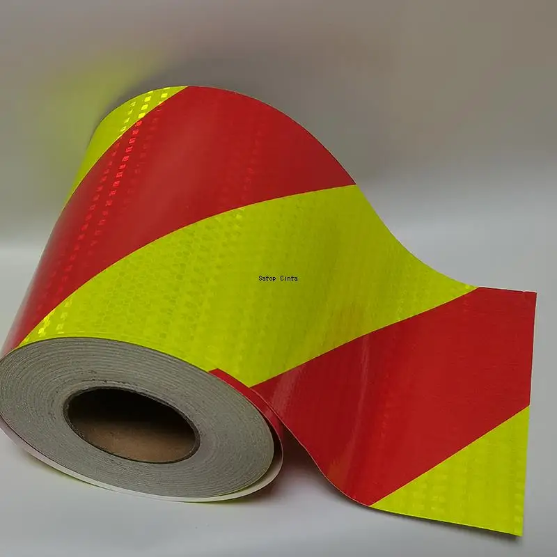 20CM*5M Shining Reflective Warning Tape Fluorescent Yellow Red Twill Luminescent Safety High Visibility Reflectors Decal For Car