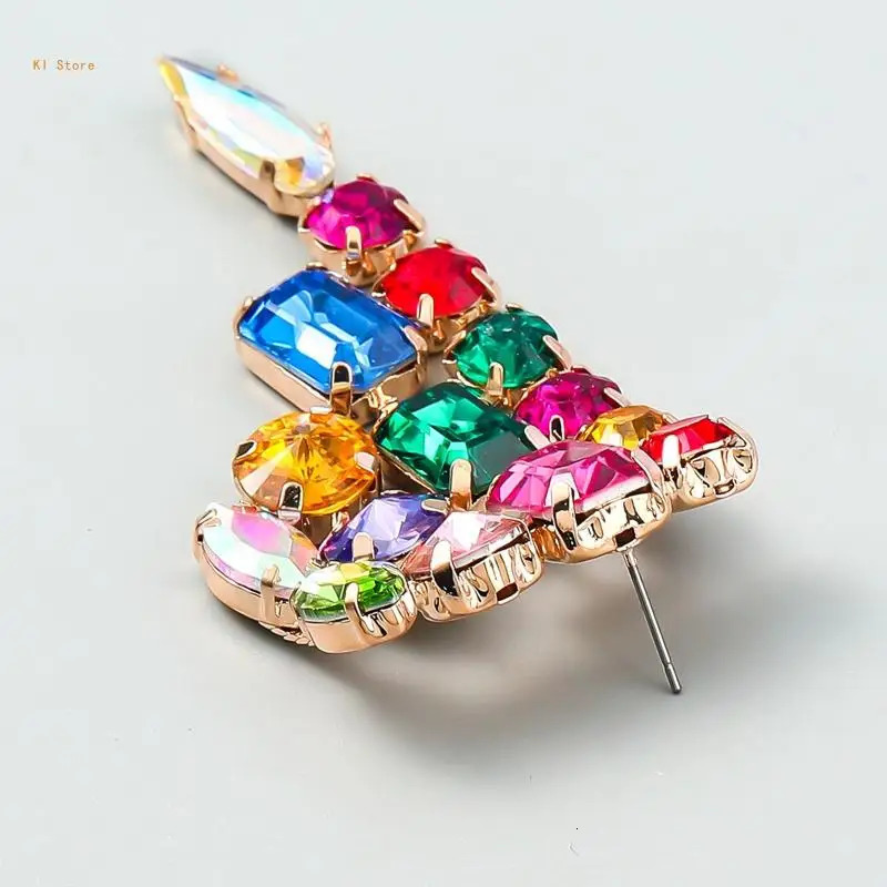 Fancy colored diamond earrings fashionable pendant earrings Christmas jewelry gifts 241031