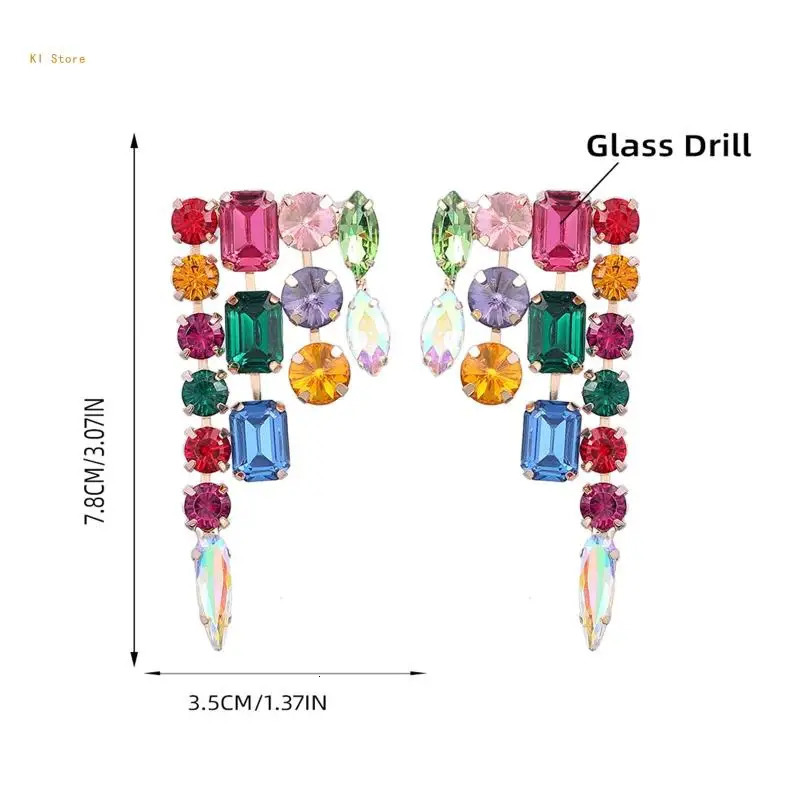 Fancy colored diamond earrings fashionable pendant earrings Christmas jewelry gifts 241031