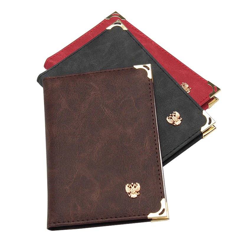 Russian Black Retro Style Auto Driver License Bag PU Leather Cover for Car Driving Documents Card Credit Holder Wallet Case