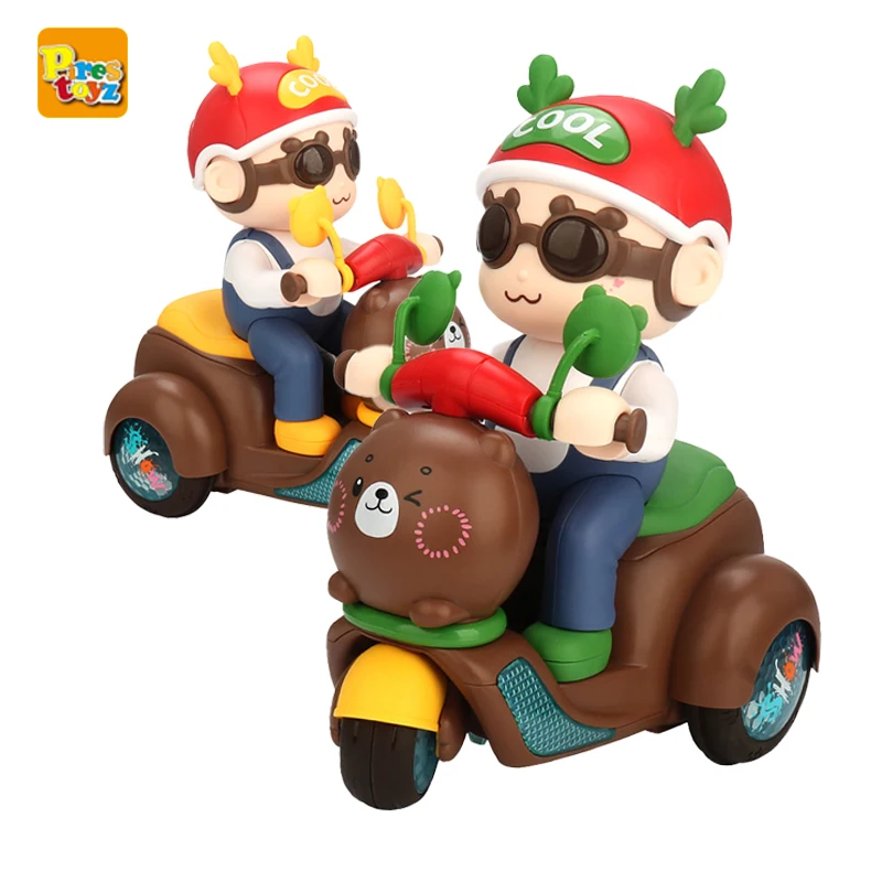 Electric Stunt Motorcycles,STEM Toys for Kids 3+ Years Old,360° Rotating Tricycle with Light&Music,Christmas Gift for Children