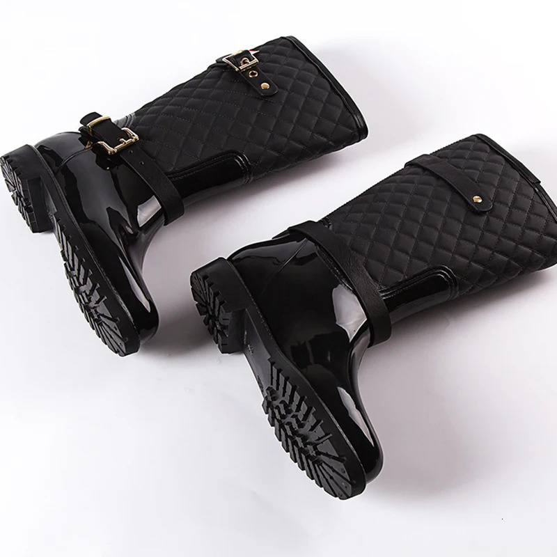 Fashion High Quality Water Rain Shoes Warm Womens Plaidlady Rain Boots Womens Rain Boots Womens Rain Boots 241031