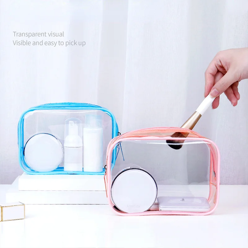 PVC Waterproof Large Capacity Portable Wash Bag Transparent Beach Seaside Swimming Pouch Cosmetic Storage Makeup Organizer