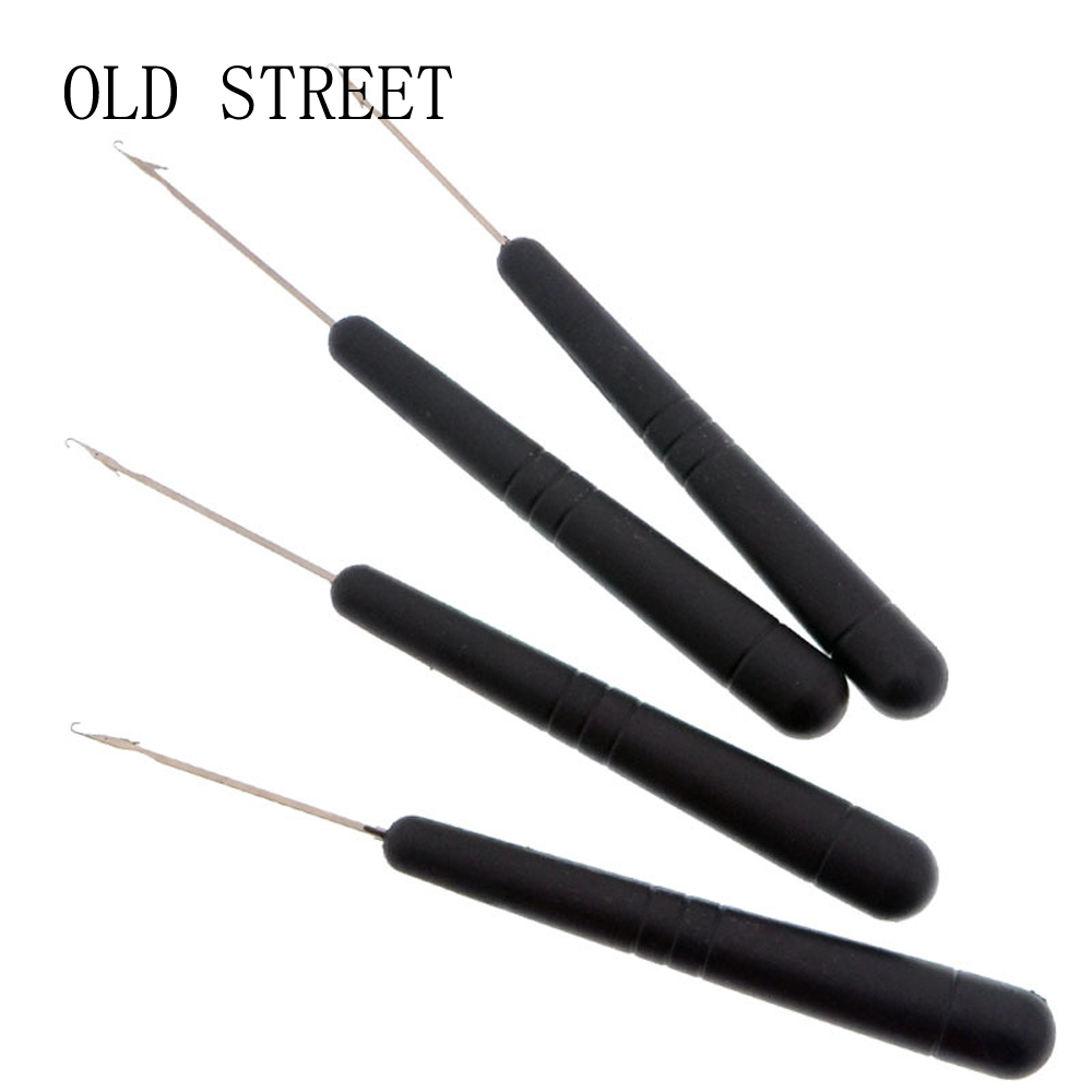 Plastic Handle Hook Pulling Needle Hair Extensions Tool Silicone Micro Beads Crochet For Hair Extensions Making Wig Black Yellow