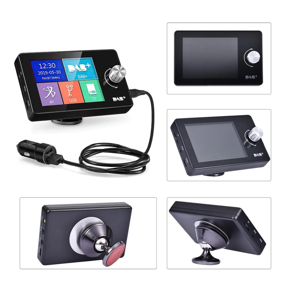 Mini DAB+ Receiver 2.8'' screen For Europe Car Digital Broadcast Dab Plus Multiple Music Formats Automotive FM Radio Transmitter