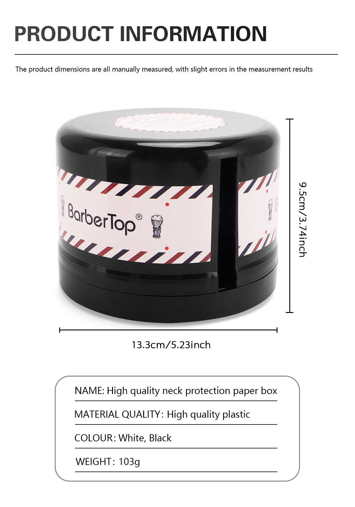 BarberTop Paper Roll Holder Disposable Neck Strip Tissue Collar Tape Dispenser Sucke Storage Box Barber Accessorie 0ae41