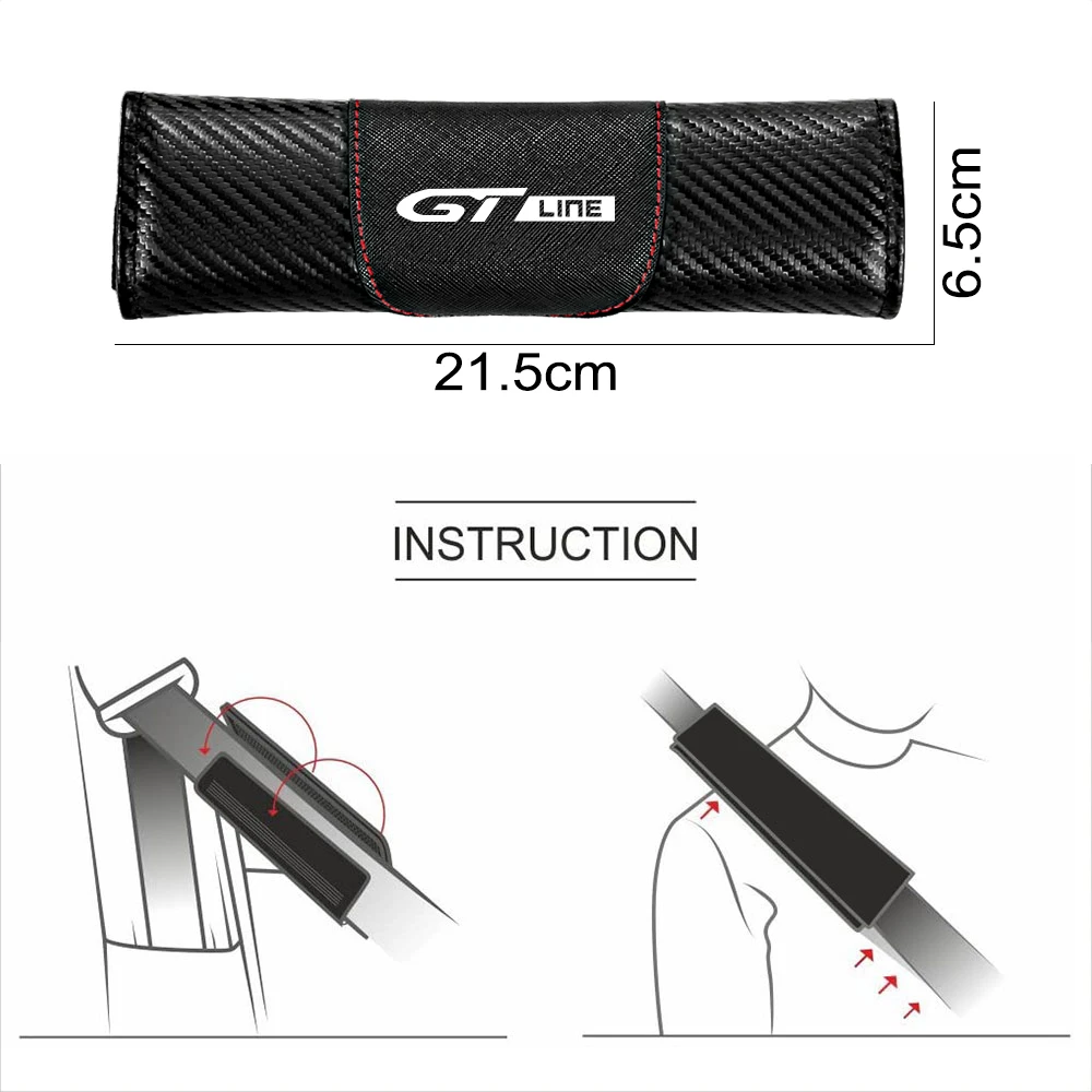 2PCS Car Seat Belt Cover Protector Accessories For Peugeot GT GTline 3008 308 T9 208 508 2008 Rifter 5008 207 206 408 108 4008