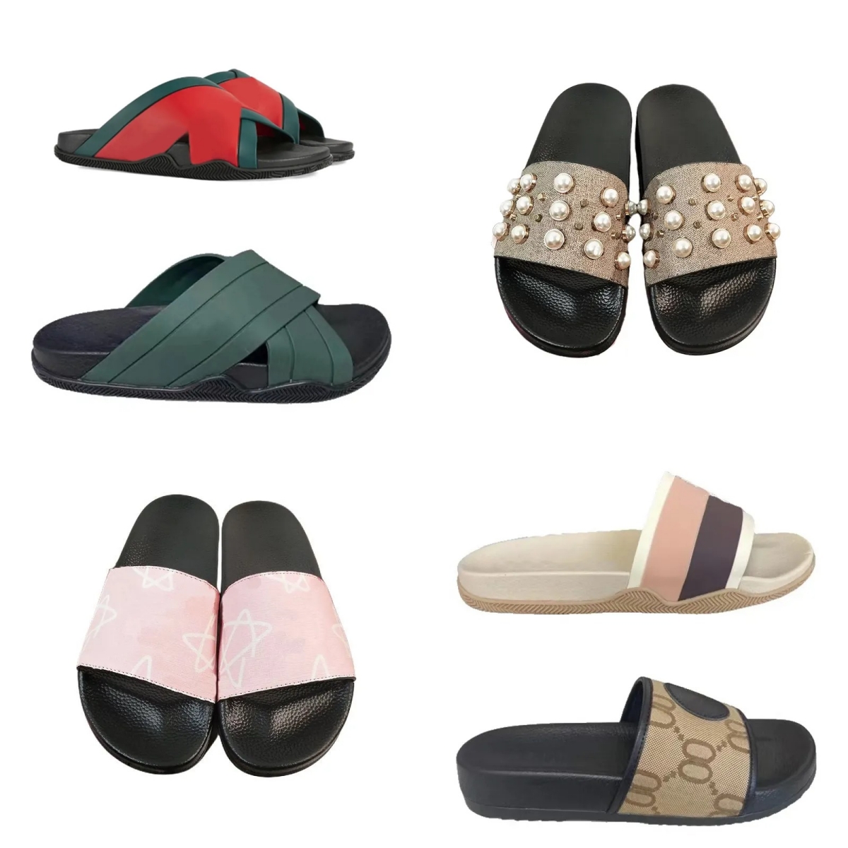 Top Quality Sandals Slippers Womens Men Summer platform flat Slides Thick heels Men Women Shoes Slides rubber sole embossed slides rubber sandals