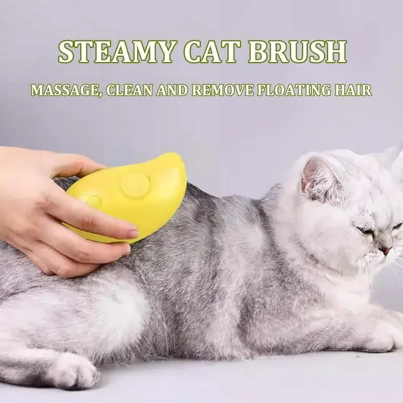 Accessories for Cats Water Jet Steam Brush Silicone Cats Stuff Soft Pet Home Grooming Products Hair Remover Supplies Electric