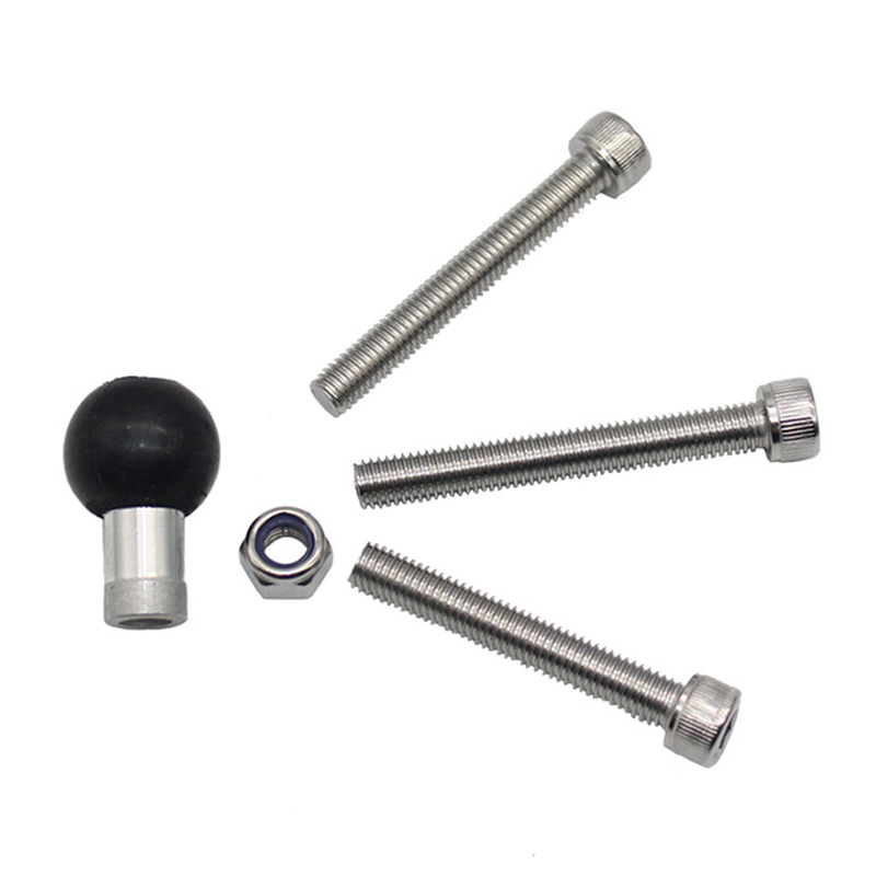 1 inch Ball Head Base Adapter M8 Screws Motorcycle Through Hole Ballhead M8 Threaded Bolt for Gopro insta360 Ball Mount Adapter