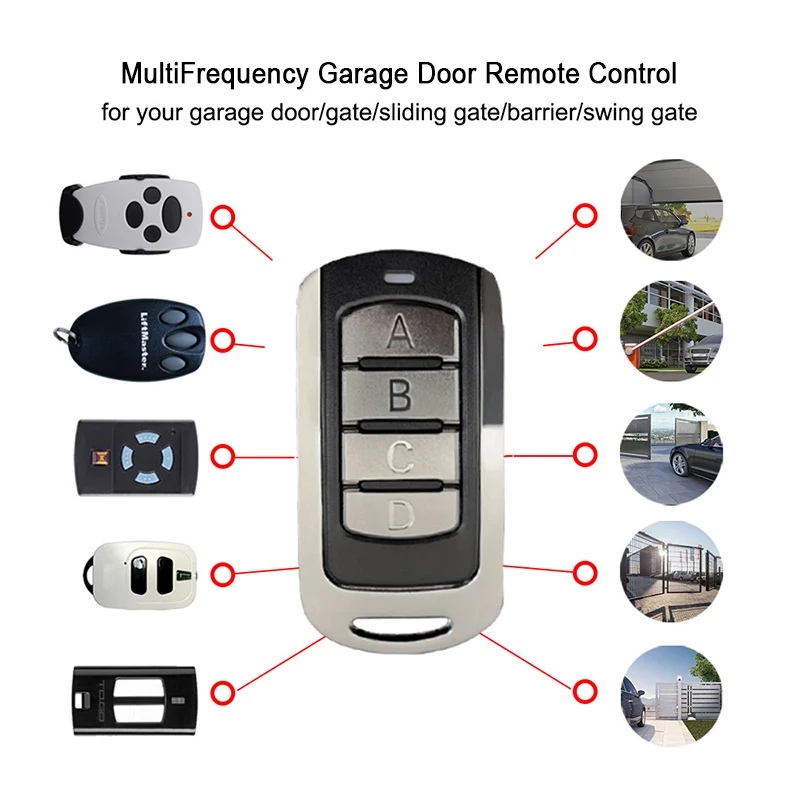 Garage Door Remote Control AUTO SCAN 2025 Multi Frequency Duplicator 280-868MHz Multi Brand 433.92MHz Fixed Rolling new Code Gate Opener