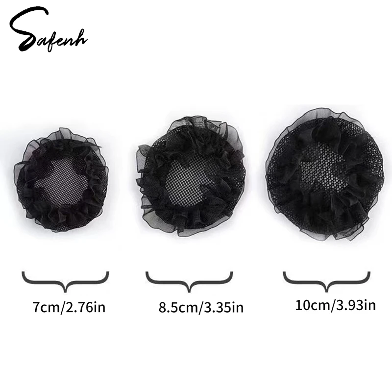 1Pc Hairnet Bun Cover Snood Women Hair Net Ballet Dance Skating Crochet Rhinestone Styling Headwear Accessories